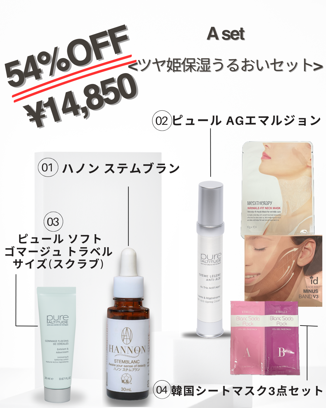 Aset 夏Summer到来!!【ツヤ姫保湿うるおいキット】★54%オフ！¥32,370→¥14,850!