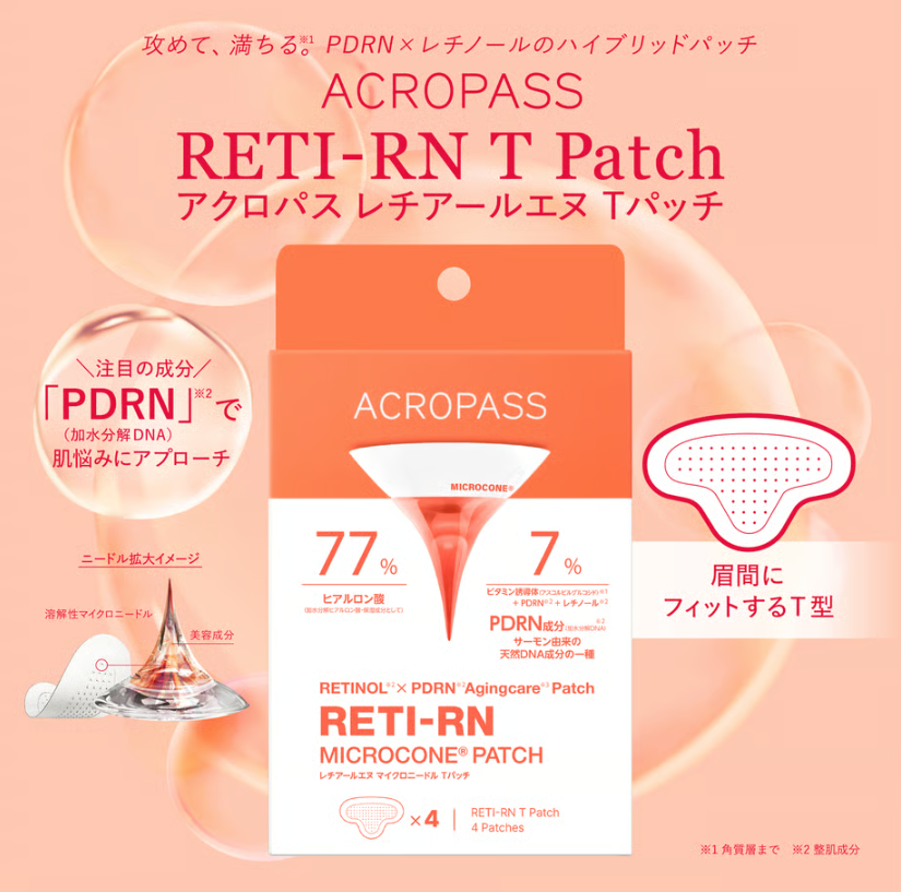 acropass【PDRN×レチノール配合！】レチアールエヌ Tパッチ（眉間用）
